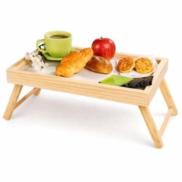Imagem de Bandeja Mesa De Cama Com Pés Para Refeições E Café Da Manhã Leve Práti