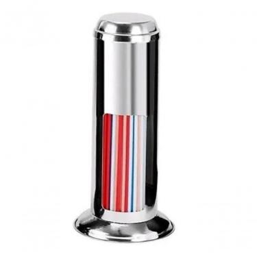 Imagem de Porta Canudos Torre em Aço Inoxidável AISI 430 para Mesa Restaurante e Bar com Manuseio Prático Higipack