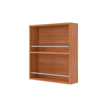 Imagem de Armário Aéreo Cozinha Eloise 52cm 100% MDF sem Porta Cinamomo com Nichos para Temperos MGM