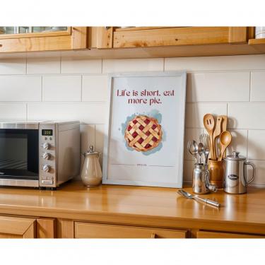 Imagem de Quadro Decorativo Life Is Short, Eat More Pie Retangular 30x40CM em Vinil com Vidro Branco
