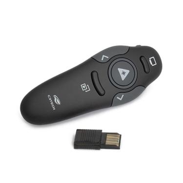 Imagem de Apresentador sem Fio AP-400BK 2.4GHZ com Apontador Laser Vermelho Preto C3tech