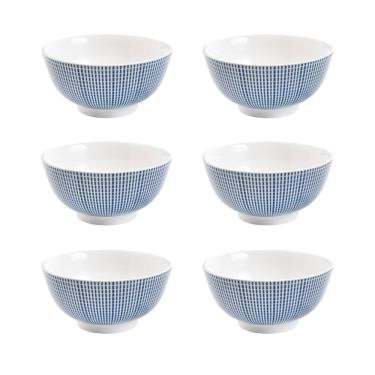 Imagem de Cj 6 Bowls Cumbuca de Porcelana Branca C/Estampa Atlantis 700ml 15x7,5cm Lyor