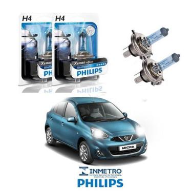 Imagem de Lâmpadas Farol Nissan Micra Philips H4 BlueVision