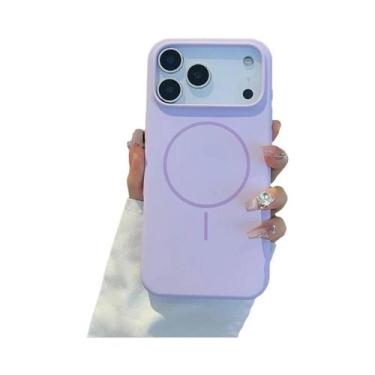 Imagem de Capa De Silicone Líquido Magnética De Luxo Para iPhone 17 pro Max Com 