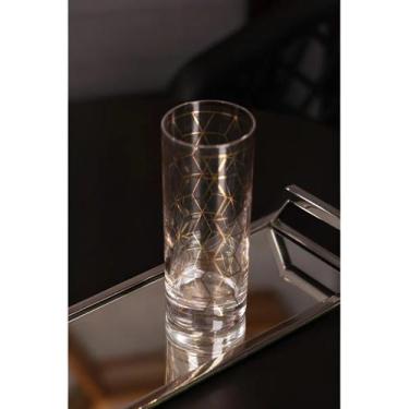 Imagem de Conjunto 2 Copos Altos 330ml Cube Dourado Vidro Wolff