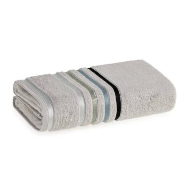 Imagem de Toalha de Banho Lumina Unika Karsten Cinza Platina 70x140 Fio Penteado com Listras