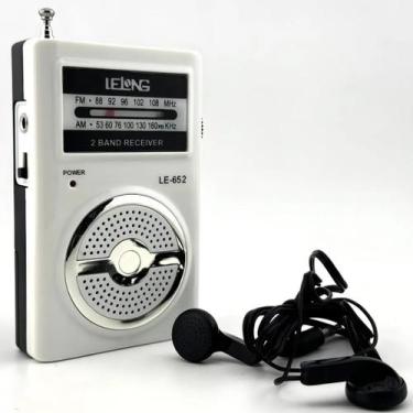 Imagem de Mini Rádio AM FM Portátil com Fone Ouvido Pequeno Prático Presente Dia