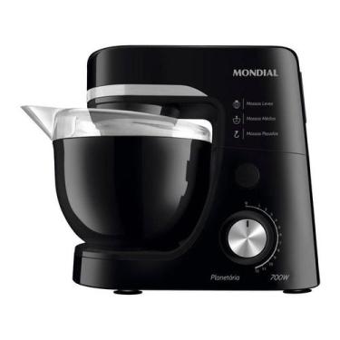 Imagem de Batedeira Eletrica Planet com Tigela PP Mondial, Preto, 220V