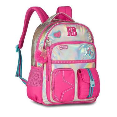 Imagem de Mochila Escolar De Costas Rebecca Bonbon Holografico Rosa