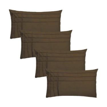 Imagem de Kit 4 Capas para Almofada Drapeada Line T Retangular em Veludo Várias 