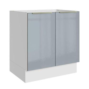 Imagem de Balcão De Cozinha 70 Cm 2 Portas (sem Tampo) Branco/cinza Lux Madesa B