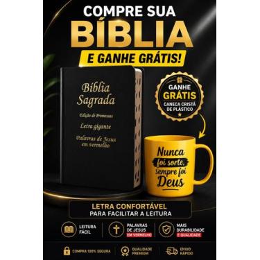 Imagem de Bíblia Sagrada Masculina Feminina  Letra gigante  Harpa Cristã  RC - C