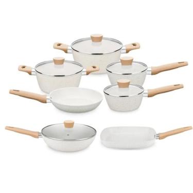 Imagem de Conjunto de Panelas Carmela Vanilla 7 Peças Creme MTA