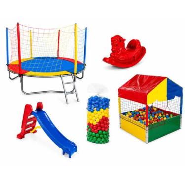 Imagem de Cama Elástica 2,30m + Piscina de Bolinhas 1,00m + 500 Bolinhas + Escor