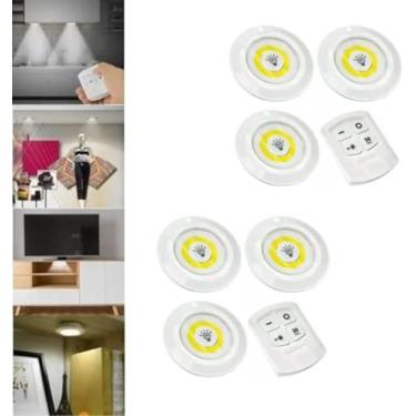 Imagem de Luminária 3 unidades Lâmpada Led Spot Sem Fio Portátil Controle Remoto
