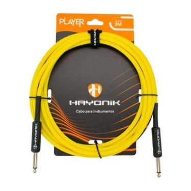Imagem de Cabo para Instrumento Player P10 X P10 3m com Conectores Niquelados Amarelo Hayonik