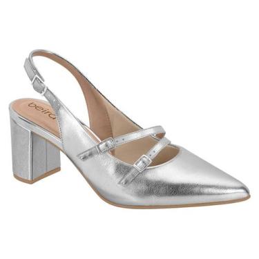 Imagem de Sapato Feminino Scarpin Slingback Beira Rio 4241.234 Lançamento, Prata