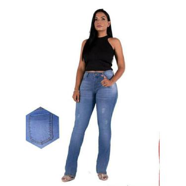 Imagem de Calça Jeans Feminina Boot Cut Puídos Post - Post Jeans