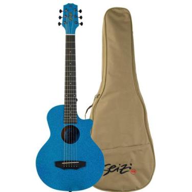 Imagem de Violão Acústico Seizi Fun Panda Mini Aço, Acoustic Royal Blue Sparkle