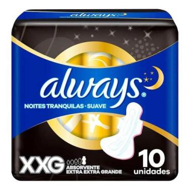Imagem de Absorvente Always Suave Noites Tranquilas Hiper Abas XXG C 10 Unidades