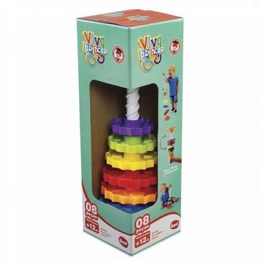 Imagem de Brinquedo Educativo Giro Mágico 08 Peças com Engrenagens Interativas e Estimulação Motora Dismat