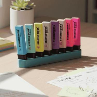 Imagem de Suporte Stabilo Boss 8 Unidades - Porta Marca Texto 3D - - Nuvem Rosa,