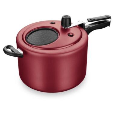Imagem de Panela De Pressão Grande 8 Litros com Visor de Vidro MTA Antiaderente 