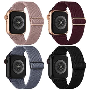 Imagem de Pulseira de nylon elástico compatível com Apple Watch séries 11, 10, 9, 8, 7, 6, 5, 4, 3, Ultra/SE 3 2 1