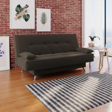 Imagem de Sofá Cama 1,80m Fabiane Suede Marrom Madelina Decor