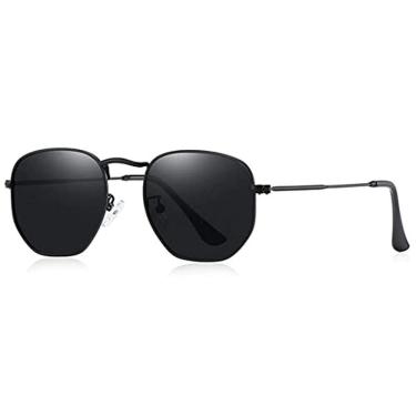 Imagem de Óculos de Sol Masculino BARCUR Clássico Retro Hexágono Metal Frame Proteção uv400 Óculo...
