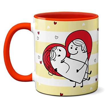 Imagem de Caneca Flork Meme Namorados Apaixonados Coração Eu Amo Você (Vermelha)