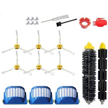 Imagem de Acessórios para iRobot Roomba 600 Series 675 677 692 671 694 691 614 615 635 676 670 645 655 690, 500 Series 585 564 5552 Peças de reposição Incluem 3335552 Filtro, 6 Escova lateral, 1 escova de cerdas
