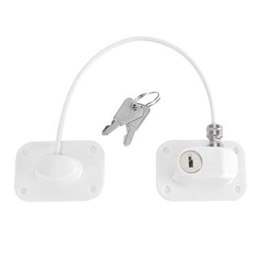 Imagem de DOITOOL Fechaduras de alça de armário para prova de bebês fechadura de segurança de porta de geladeira trava de gaveta de segurança para crianças gavetas de armário de freezer janela de porta chave branca