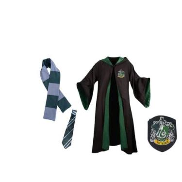 Fantasia Harry Potter Macacão Adulto C/Capuz Óculos Cachecol