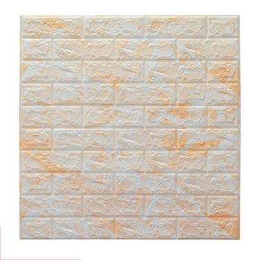 Imagem de Painéis de parede 3D, papel de parede 3D para impressão de tijolos Wallpape Bastão e descasque, painel de tijolos falsos de espuma à prova d'água autoadesivos para quarto, banheiro, cozinha, lareira 0,8 m x 0,7 m, 20 peças