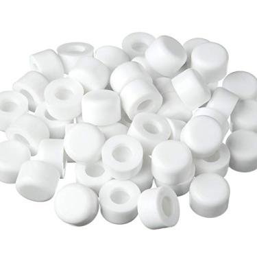 Imagem de Pontas de para-choque de porta de borracha de silicone branco, tampas de reposição para porta de parada, para-choques para proteção de parede e chão, tamanho universal (15 peças)