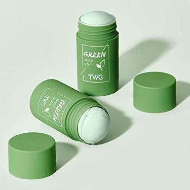 Imagem de SULLMAR Pacote com 2 máscaras de chá verde para meninas, máscara de chá verde, máscara de lama de limpeza profunda, controle de óleo, máscaras de berinjela, máscara de argila purificadora, máscara