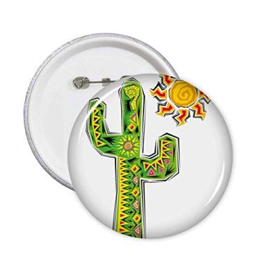 Imagem de Cato pintado à mão elementos de cultura do México alfinetes emblema botão decoração acessório 5 peças