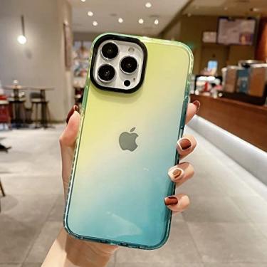 Imagem de Capa de TPU transparente gradiente fashion para iphone 13 pro max capa de cor dupla para iphone 12 11 pro xs max x xr 7 8 plus se 2020, amarelo skyblue, para iphone 8