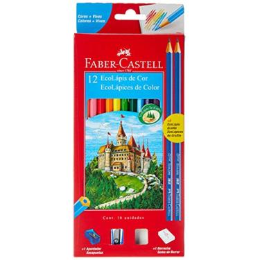 Imagem de Lapis De Cor Sextavado Ecolapis 12 Cores C/Kit - Pacote com 12 Faber Castell, Multicor