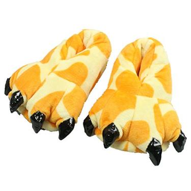 Imagem de MizHome Pantufas unissex macias com garra de pata para casa, Girafa, 10-13 M US Little Child