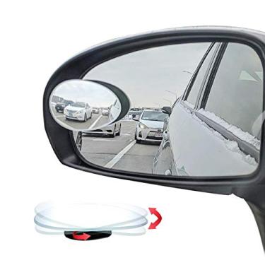 Imagem de Espelho de ponto cego oval, bastão de vidro HD sem moldura em espelho retrovisor convexo amplo angular ajustável para ponto cego de carro, pacote de 2