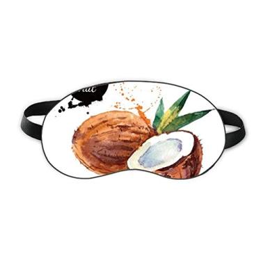Imagem de Coconut Fruit Tasty Healthy Watercolor Sleep Eye Shield Soft Night Vlindfold Shade Cover