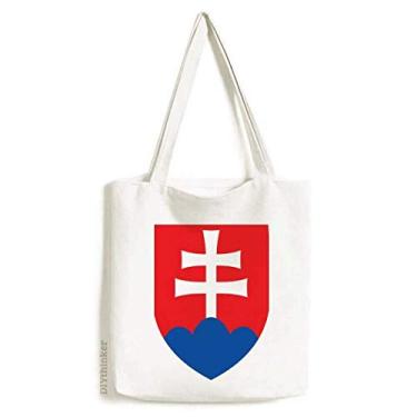 Imagem de Bolsa de compras com emblema nacional da Eslováquia, Europa, bolsa casual
