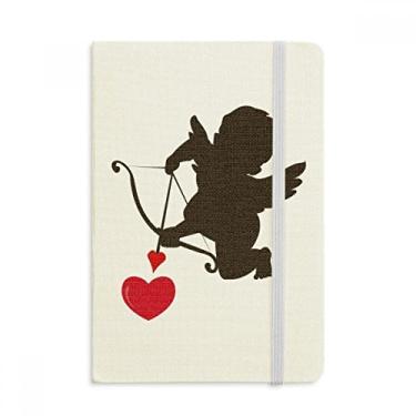 Imagem de Caderno com estampa de coração de anjo e cupido amor oficial de tecido rígido diário clássico
