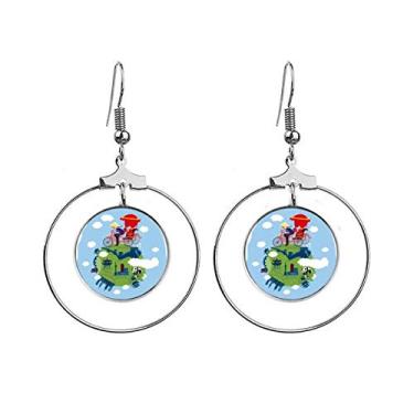 Imagem de Brincos chineses The Great Wall Art com argola pendurada, joia circular