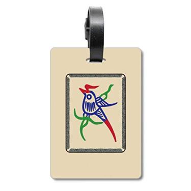 Imagem de Mahjong Bamboo Bar 1 Tiles Pattern Bagagem Etiqueta Bagagem Cartão Pendurado Scutcheon Etiqueta