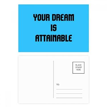 Imagem de Conjunto de cartões postais com citações inspiradoras e alcançáveis, cartão de felicitações de aniversário