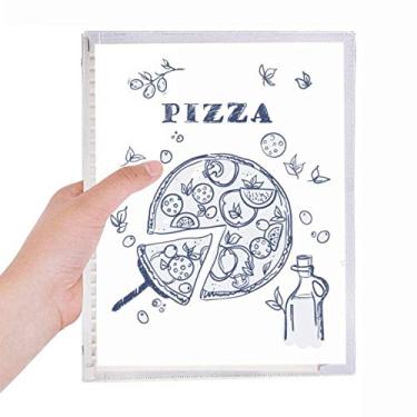 Imagem de Caderno de folhas soltas com desenho de linha Pizza Italy Foods
