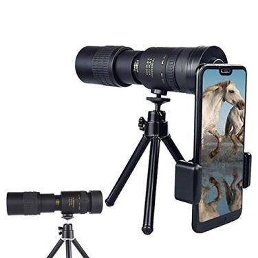 Imagem de 4K Monocular Telescope 10-300X40mm Monocular Telescope Zoom High Power HD Monocular com suporte para smartphone e tripé BAK4 Prisma para observação de pássaros, acampamento/caminhada
